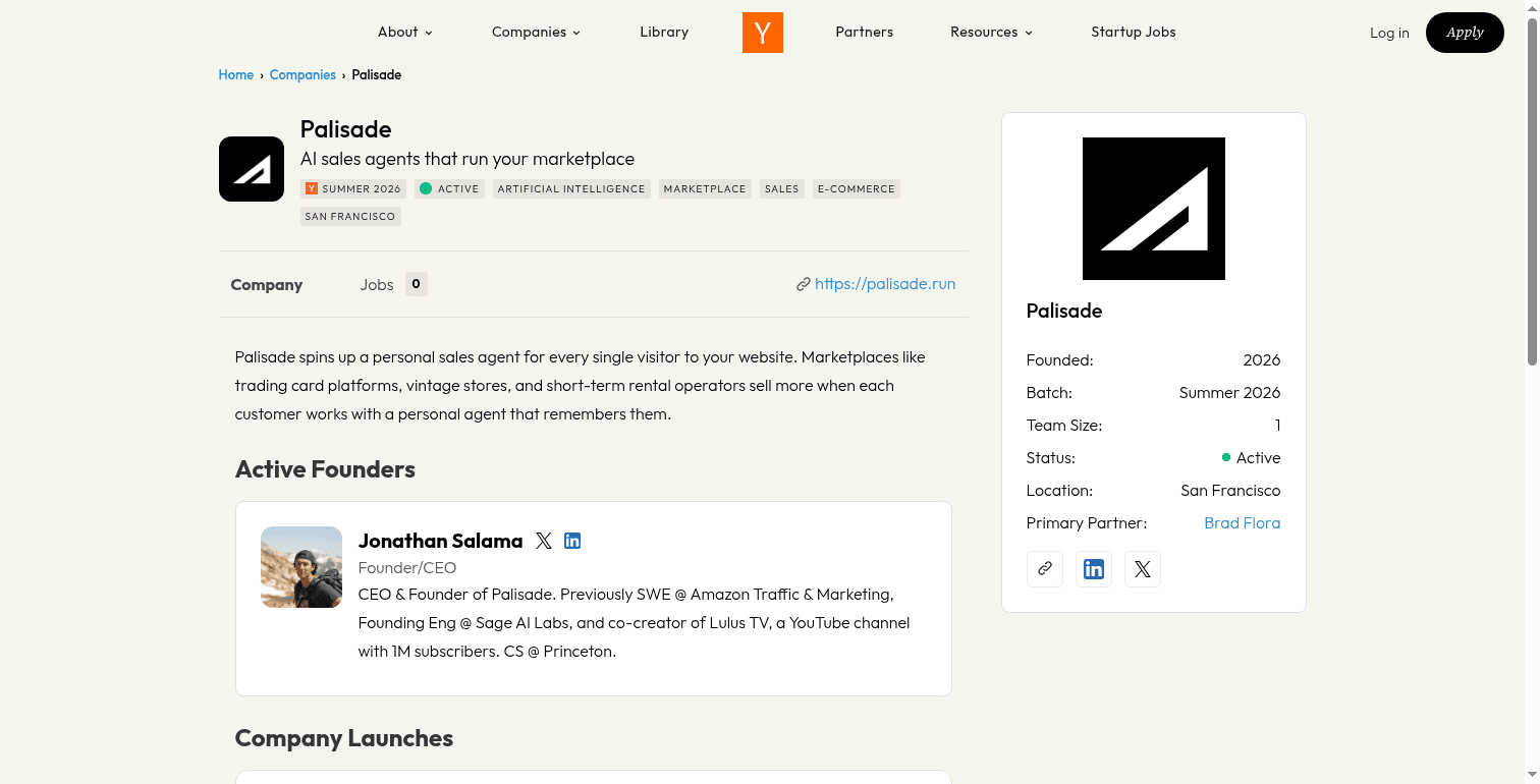 Timestamped browser screenshot used as investigation evidence, EXHIBIT B · company profile · step 5 of 13